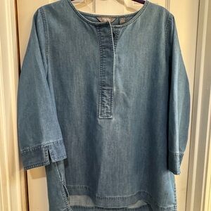 Martha Stewart Denim Blue Tunic Top